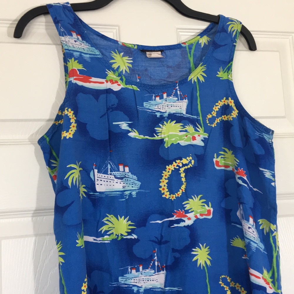 VINTAGE Hawaiian Tank Top Large - Picture 2 of 6